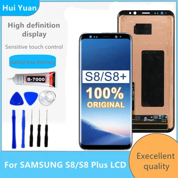 100% ORIGINAL S8 LCD cu rama Pentru Samsung Galaxy S8 plus G955fd G955F G955 Display Lcd S8 G950 G950F Ecran Tactil Digitizer