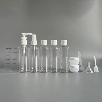 11pcs/Pachet de Călătorie Sticle Set de unică folosință din material Plastic Transparent 100 ml Emulsie Esența Crema Cosmetica Portabil Refill Proba de Instrument