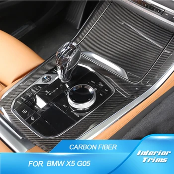 15 Bucati / Set Interior tablou de Bord Ornamente Autocolante Decoratiuni pentru BMW X5 G05 2019 2020 Mâna Stângă de Conducere din Fibra de Carbon