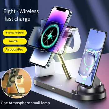15W 4 In 1 Magnetic Wireless Charger Stand Pad Telefon Rapid de Încărcare Stație de Andocare pentru iPhone 14 13 12 Pro Max Mini IWatch Airpods