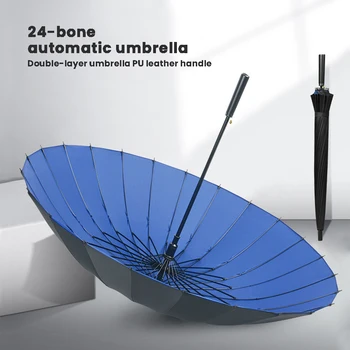24 Osoase față-verso de Afaceri Umbrele, pentru Bărbați Windproof Plus Larg Auto Deschide Umbrela Protectie UV Metal Lung și Drept, Umbrel