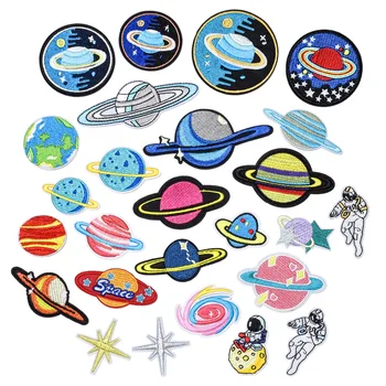 26Pcs Spațiu Astronauții de Călcat Broderie Patch-uri de pe DIY Coase Imbracaminte copii Jachete Autocolant Aplici Tricou pălărie Insigna