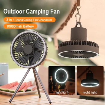 4000/10000 MAh Camping Fan Reîncărcabilă Portabile Mini Ventilator USB în aer liber Camping Ventilator de Tavan Led Trepied Suport Desktop Fan