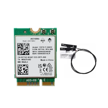 AX1690I placa WiFi+2XAntenna AX411 Wi-Fi gratuit 6E Viteza 2.4 Gbps 802.11 Ax 2.4/5/6GHz Bluetooth 5.3 Modulul Wireless