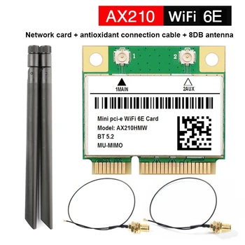 AX210 5374M WIFI 6E 5G Gigabit placa de Retea Wireless MINI PCIE 5.2 Bluetooth, placa de Retea Modulul Cu Antena 8DB