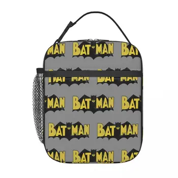 Bat Man Retro Logo-Ul Izolate Masa De Prânz Sac Etanș De Masă Recipient Geanta Tote Cutie De Prânz Școală Picnic Saci De Depozitare A Alimentelor