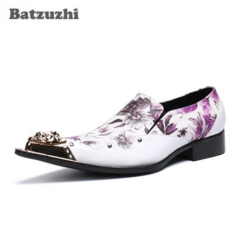 Batzuzhi Barbati Pantofi Italia Formale Stil Piele naturala Pantofi Barbati Subliniat Vârful de Metal Aluneca pe de Petrecere si Nunta Pantofi Barbati,Big 12
