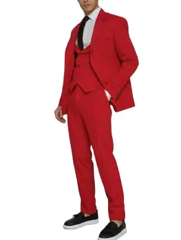 Cele mai recente Bărbați 3 Piese de Costume Pentru Barbati Personalizate Terno Slim Fit Mirele Nunta Personalizate de sex Masculin Costum Masculino (Sacou+Pantaloni+Vesta+Cravata)