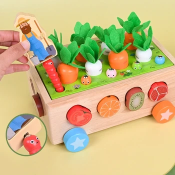Copii Distractiv de Învățământ din Lemn Tabla de Joc de Puzzle Magnetic Insecte Prinde Joc Copilul Montessori Jucărie pentru Grădiniță