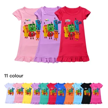 Copii Pijamale Desene Animate Numărul De Blocuri De Imprimare Camasi De Noapte Pijamale Printesa Rochie Fete Haine Copii Homewear Costume