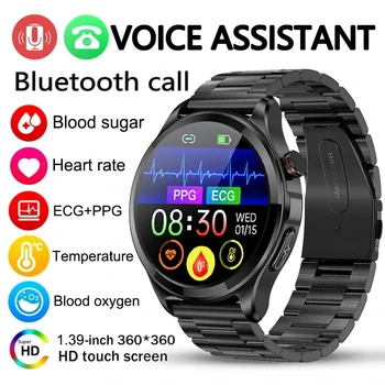 De Glucoza din sange ECG Smartwatch Oameni de apelare Bluetooth Ceas Inteligent de Zahăr din Sânge Presiune, Temperatura Corpului Monitor Ceasuri de Sănătate 2023