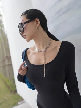 designer de lux marca T-shirt femei pe scurt cu mâneci vară de înaltă talie etanș slim sexy low-cut nailon uri de moda din Europa