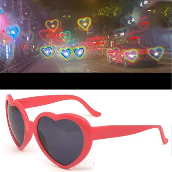 Dragoste Efect Special in forma de Inima Ochelari Moda Inima de Difracție ochelari de Soare Viziona Luminile de Noapte Devenit de Dragoste în Formă de Inimă