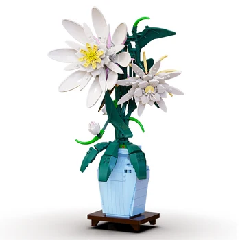 Flori Blocuri DIY Asambla Cărămizi de Plante Decor de Jucărie Acasă Cadouri pentru Fete