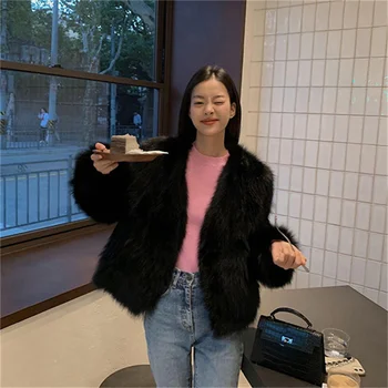 Iarna Noi Femei High-end Moale Fox Păr Moda Haina Versiunea coreeană Pierde Temperamentul Strat Îngroșat Cald pentru Femei Haină de Blană