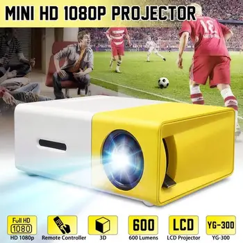 Led Mini Proiector 1080p Telecomanda cu Infraroșu Portabil Focalizare Manuală Adaptor Video Media Proiector Proiector 6400k