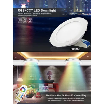 Noi 12W RGB+CCT smart LED Downlight AC 110V 220V estompat Led panou lumina Rotund Compatibil cu 2,4 G la distanță/wifi mobile de control
