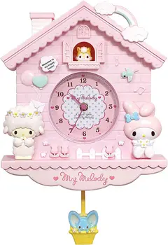 Sanrio Melodie Ceas De Perete Hello Kitty 12 Inch Leagăn De Copil Fata De Perete Quartz Creative Home Decor Dormitor Desene Animate Atârnă Ceas Fata Cadou