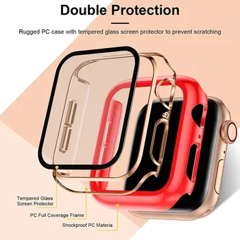 Se acoperă Pentru Apple Watch Caz 49/45/44/42/41/40/38mm Accesorii Temperat Pahar Ecran Protector pentru iWatch Serie 5/6/7/8