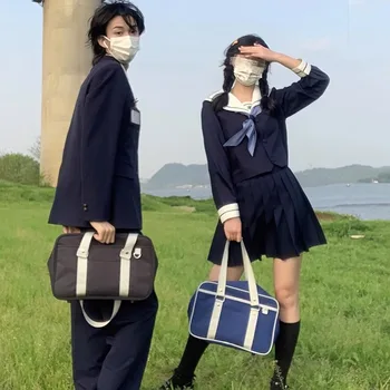 Sos De Cireșe Japoneză De Bază Jk Uniformă Sac De Școală Elev Sac Portabil Pe Un Umăr Geanta Crossbody Unisex Pentru Copii Cadouri