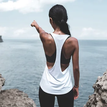 Sport femei Top Scrisoare Backless Tricouri fără Mâneci Yoga Topuri de Fitness, care Rulează Quick Dry Tank Top de Cultură