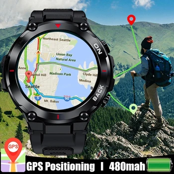 Top GPS Nou Ceas Inteligent Bărbați 480mAh Brățară de Fitness Sport în aer Liber, Ceas IP68 Impermeabil Ceas Inteligent Memento Apel Smartwatch