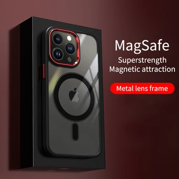 Transparent Magnetic Telefon Caz pentru iPhone 14 13 12 11 Pro Max Capacul de Încărcare Wireless Pentru iPhone13 12Pro Max Magnet Caz