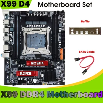 X99 Calculator Placa de baza +Diafragma+Cablu SATA despre lga2011-3 Suport DDR4 4X32G Pentru 5820K E5-2678 V3 E5 2676 V3 E5 2696 V3 CPU