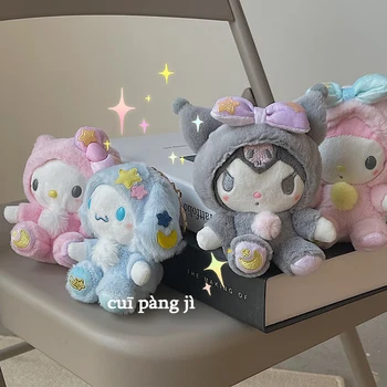 15cm Sanrio Hellokitty Jucărie de Pluș Fantasy Star Pijamale Kuromi Melodie Breloc Cinnamoroll Pandantiv Figura Anime Decor Cadou