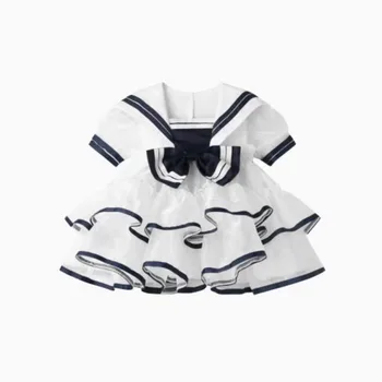 2023 Printesa Lolita Rochie de Fete pentru Copii Copii de Vară Stilul marinaresc Stratificat Rochii Copii Marinar Cosplay Costum Copil de tip Boutique