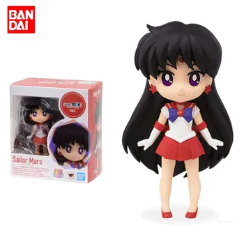 Bandai Original Sailor Moon Veșnică Figura Anime Figuarts mini 003 Hino Rei Acțiune Figura Jucarii Pentru Copii, Cadouri de Colectie Model