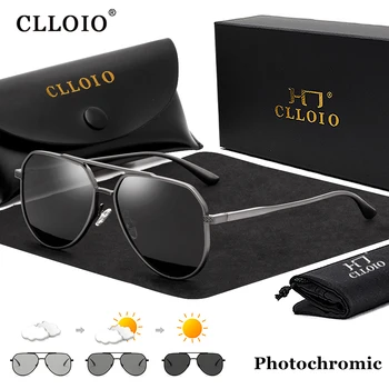 CLLOIO Nou Pilot de Aluminiu Fotocromatică ochelari de Soare Barbati Femei Polarizat Ochelari de Soare Cameleon Anti-orbire Conducere Oculos de sol