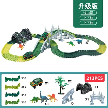 Copii Dinozaur Piesa Auto Varietate De Asamblat Băieții de Curse Puzzle Asamblat Jucarii Electrice