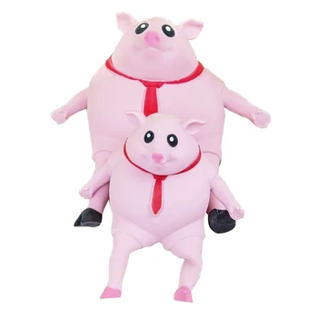 Culoare roz Desene animate Porc Squishy Nervozitate Jucărie Pelicule Moi Anti-stres Jucărie de Relief de Stres de Anul Nou Jucării pentru Copii Cadouri