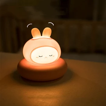 Lumina de Noapte pentru copii Urs Iepure timp de Noapte, Lumină Familie Drăguț Dormitor Copii USB Desene animate Lumină Led-uri Cadou de Crăciun 1200mA